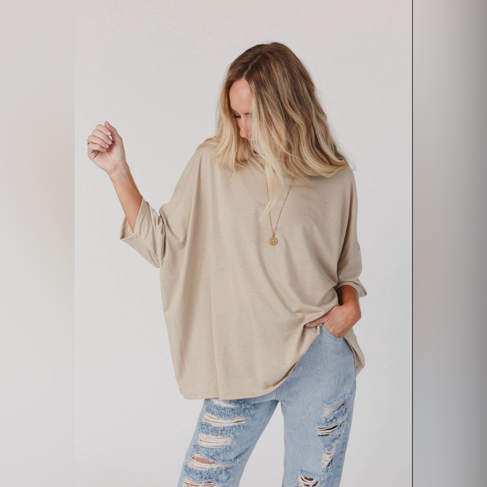 Taupe oversized shirt